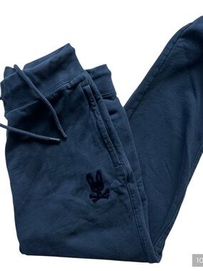 Psycho Bunny Navy Elastic Cuff Cropped Joggers Size S